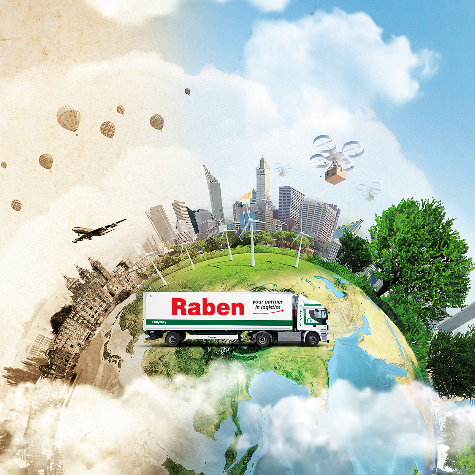 Raben truck on a trip around Europe